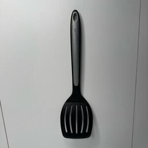 Calphalon Slotted Spatula Flipper Turner Black Nylon Gray Silicone Utensil 13.5”